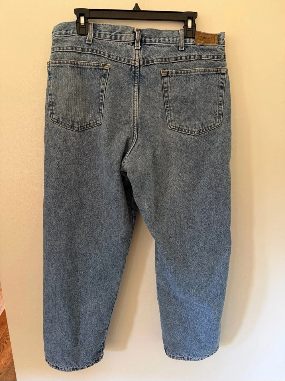 L.L.Bean Flannel-Lined Relaxed Fit Jeans Men’s 36x28 Blue Plaid Fleece-Lined